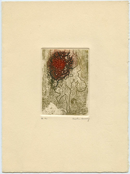 Dorothea Tanning - Cover for Accueil - 1958 color etching